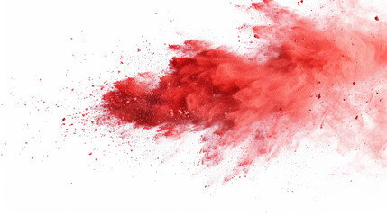 red chalk pieces and dust flying around