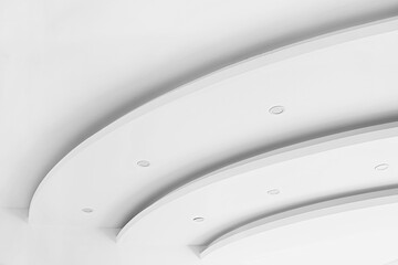 Wavy lines form three dimensional gypsum ceiling, interior design element