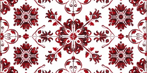 Exquisite Red and White Floral Pattern for Elegant Textile. Design for background, graphic design, print, poster, interior, packaging paper