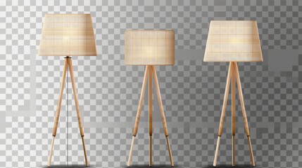 modern lamps on transparent background