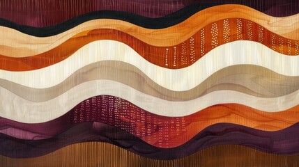 Abstract Earth Tone Painting Inspired by Indigenous Australian Art.