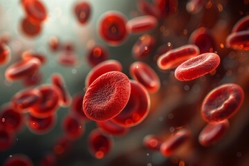 red blood cells flowing in a vessel