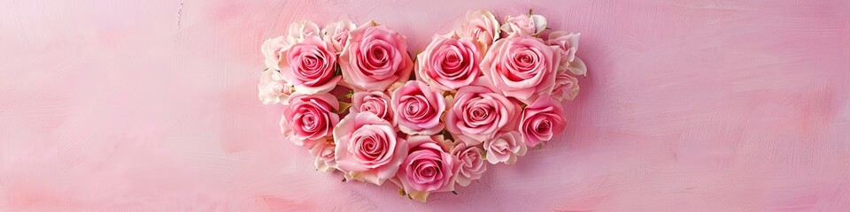 Blooming Heart of Pink and Cream Roses