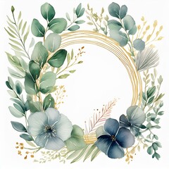 優雅な葉と金のフレーム