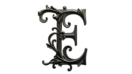 Letter e isolated on transparent background