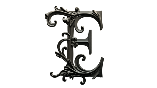 Letter e isolated on transparent background
