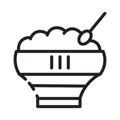 Bowl Food Rice Line Icon