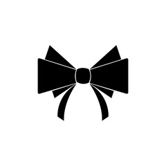 Bow ribbon gift icon on transparent background.