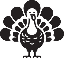 Thanksgiving Turkey bird silhouette vector illustration.