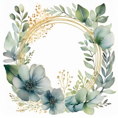 優雅な葉と金のフレーム