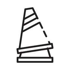 Cone Road Traffic Line Icon