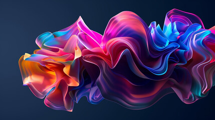 3D Abstract Design. Twisted 3d Ribbon Background. 