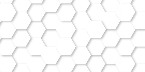 	
Abstract pattern with hexagonal white and gray technology line paper background. Hexagonal 3d vector grid tile and mosaic structure mess cell. white and gray hexagon honeycomb geometric copy space.