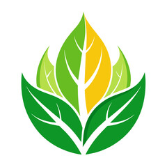 leaf logo vector art illustration