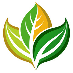 leaf logo vector art illustration
