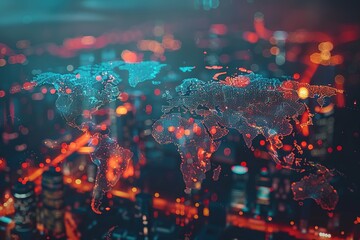 Fototapeta premium Stock photo style image a Digital world map