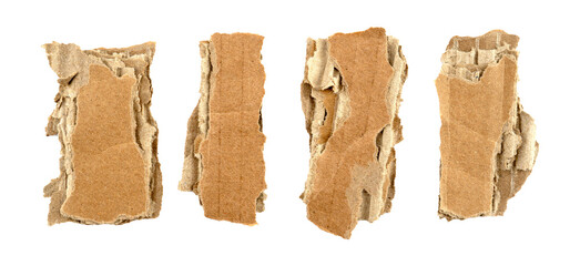 brown cardboard torn paper pieces in a rectangle shape, ripped cardboard paper sheet, realistic...