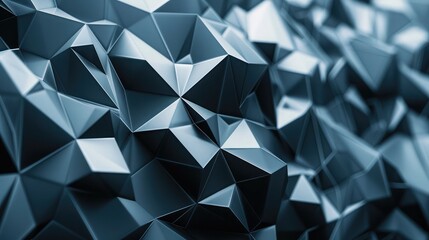 Abstract 3d rendering of triangulated surface. Modern background, Futuristic polygonal shape, Low poly minimalistic design for poster, cover, branding, banner, placard.