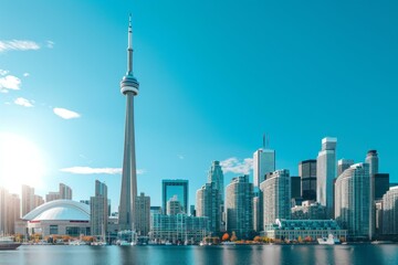 Obraz premium Toronto skyline with CN Tower in focus