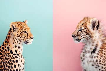 Majestic Wildlife Photography Banner with Pastel Gradient Backgrounds