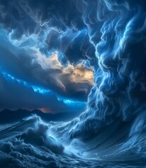 Fototapeta premium Huge storm clouds over the ocean