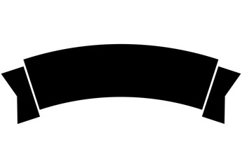 black arched thick title ribbon