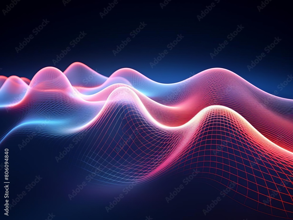 Aufkleber futuristic network of dots and gradient lines