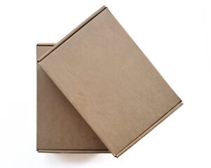Realistic Empty cardboard Box brown color and high quality isolate on white background