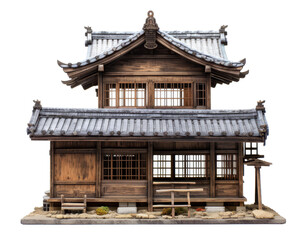 old wood house isolated on transparent background