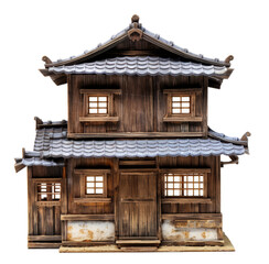 old wood house isolated on transparent background