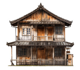 old wood house isolated on transparent background