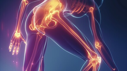 internal glowing bones background of the women neon lights internal background of the female body hips 