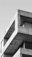Black and white brutalist architecture