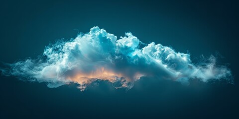 Naklejka premium Blue and white cloud illustration