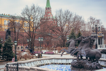 Fototapeta premium Horses of Alexander Garden, Moscow, Russia