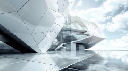 Geometry and perspective of modern architecture hyper realistic 