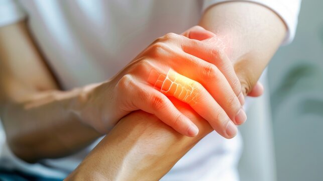 Public health educational poster about repetitive strain injuries affecting tendons, with prevention tips for office workers and professionals