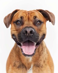 Obraz premium Close up portrait of a happy brown dog