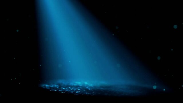 Light on smoke stage effect. Moving studio light causing artistic rays on the smoke or mist or fog screen. Atmospheric overlay screen layer vfx effect for animation and video or underwater scenes. 