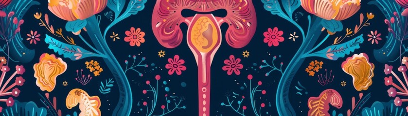 Infographic poster on bladder health, including tips for maintaining a healthy urinary system, vibrant and informative for public health campaigns