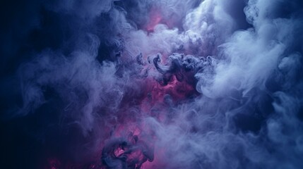 Colorful smoke swirls in the dark