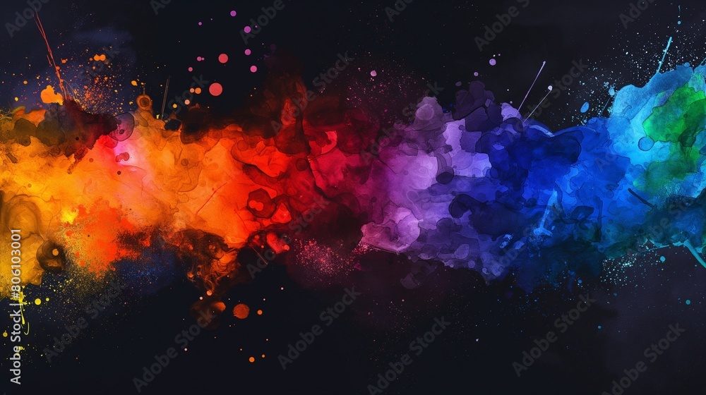 Poster splashes of the water color on the dark background with ultra hd picture abstract gradient marble de