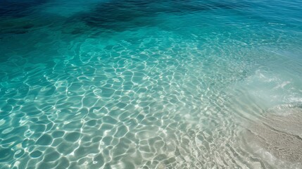 Crystal clear water with a sandy bottom