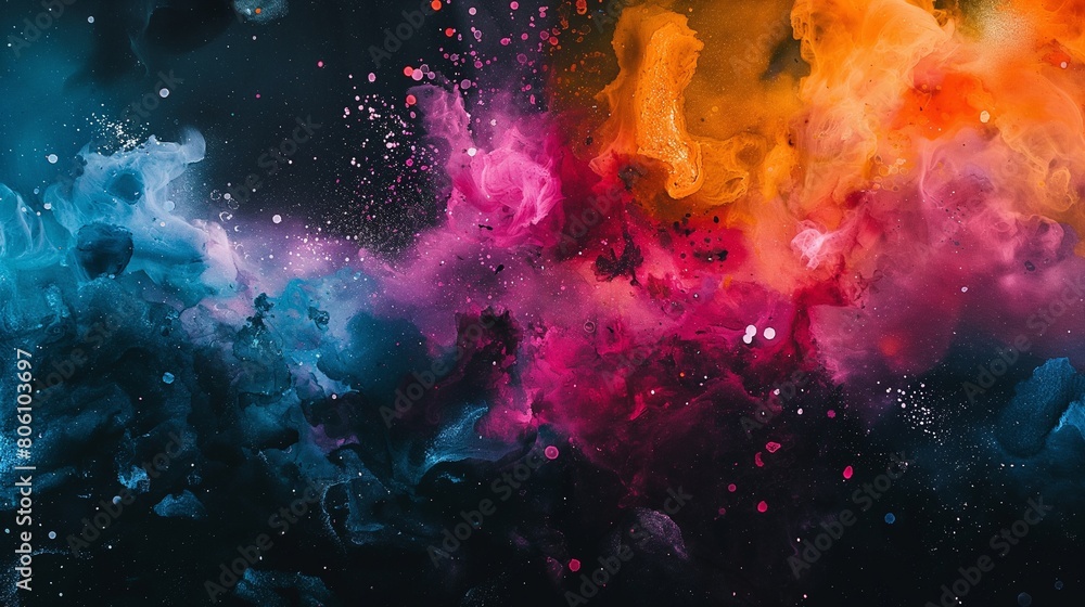 Poster splashes of the water color on the dark background with ultra hd picture abstract gradient marble de