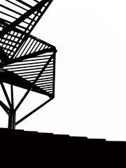 Black and White Image of Metal Structure