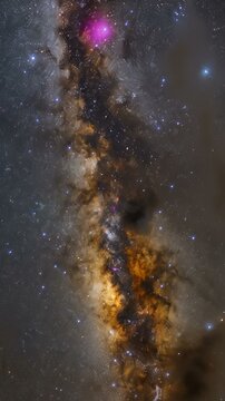 Stunning view of the Milky Way galaxy and the Large Magellanic Cloud