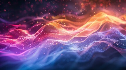 Fototapeta premium Colorful Abstract Wavy Particles Background