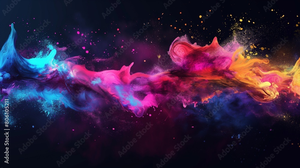 Poster splashes of the water color on the dark background with ultra hd picture abstract gradient marble de