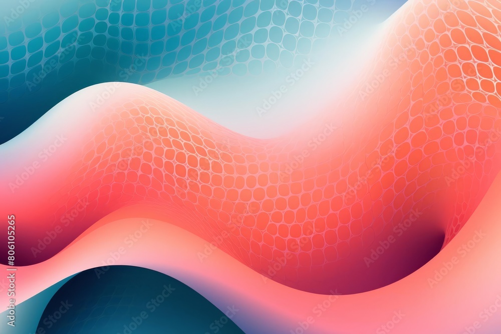 Poster abstract design of dot points connected by gradient lines