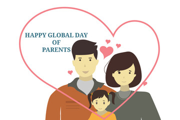happy  global day of parents  theme design vector